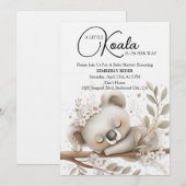 Invitation Koala Endormi de Rêve (Devant / Derrière)
