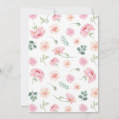 Invitation Koala Pink Floral Greenery Fille fête d'anniversai (Dos)