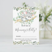 Invitation Koala Twins How Big is Mommy's Belly Game Card (Debout devant)