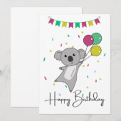 Invitation Koala Vœux Joyeux Anniversaire À Vous Koalas Invit (Devant / Derrière)