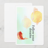Invitation Koi Fish Dream Quote Art Print – "Follow Your Drea (Devant / Derrière)