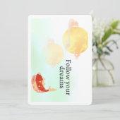 Invitation Koi Fish Dream Quote Art Print – "Follow Your Drea (Debout devant)