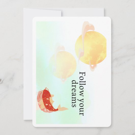 Invitation Koi Fish Dream Quote Art Print – "Follow Your Drea (Devant)