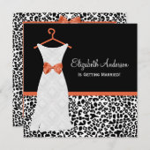 Invitation Koi Orange Gown Leopard Imprimer la douche nuptial (Devant / Derrière)