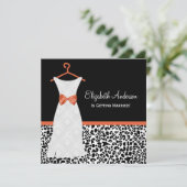 Invitation Koi Orange Gown Leopard Imprimer la douche nuptial (Debout devant)
