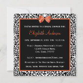 Invitation Koi Orange Gown Leopard Imprimer la douche nuptial (Dos)