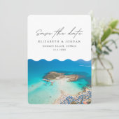 Invitation Konnos Beach Chypre Mariage Enregistrer la date (Debout devant)