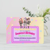 Invitation KPOP Star Party Time Birthday (Debout devant)