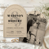 Invitation Kraft Ampersand Mariage photo noir et blanc