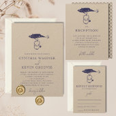 Invitation Kraft Brown Russe Pêche Cercles de leurre Marine B