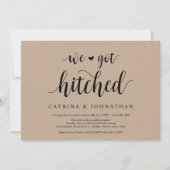 Invitation Kraft de ferme rustique, écriture noire, mariage e (Devant)