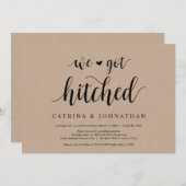 Invitation Kraft de ferme rustique, écriture noire, mariage e (Devant / Derrière)