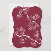 Invitation Kraft Et Plum Rouge Fleurissent Mariage Asiatique (Dos)