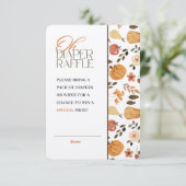 Invitation Kraft Fall Theme Baby Shower Diaper Raffle (Debout devant)