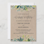 Invitation Kraft Foliage | Réception du soir d'emballage Mono (Devant)