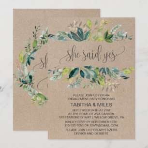 Invitation Kraft Foliing Elle A Dit Oui Partie Engagement