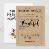 Invitation Kraft / Friendsgiving avec des amis bla (Devant / Derrière)