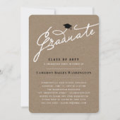 Invitation Kraft Graduate écriture manuscrite Script Photo Gr (Devant)