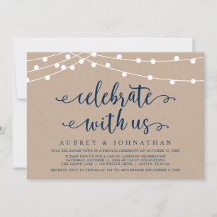Invitation Kraft Mariage Elopement, Célébrez avec nous Invita