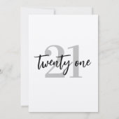 Invitation Kraft moderne Elégant 21e anniversaire (Dos)