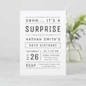 Invitation Kraft Moderne Typographie Simple Surprise Annivers (Debout devant)