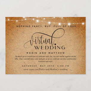 Invitation Kraft Paper and Lights, Mariage virtuel en ligne