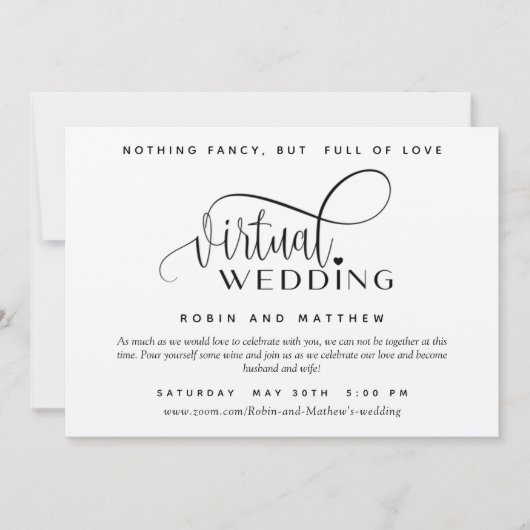 Invitation Kraft Paper, Rustique, Mariage virtuel en ligne (Devant)