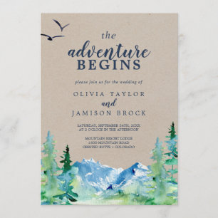 Invitation Kraft Rocky Mountain L'aventure commence Mariage