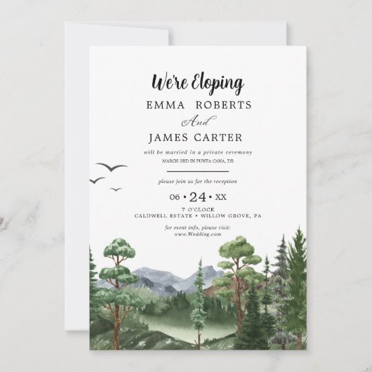 Invitation Kraft Rocky Mountain | Réception de mariage intime (Devant)