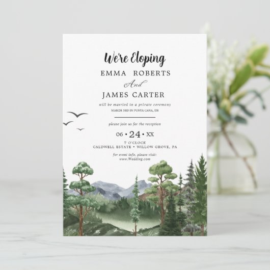 Invitation Kraft Rocky Mountain | Réception de mariage intime (Debout devant)