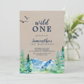 Invitation Kraft Rocky Mountain Wild Un premier anniversaire (Debout devant)