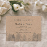 Invitation Kraft rustique Dîner de répétition hivernale d'aut<br><div class="desc">Préparez-vous pour la grande journée avec cet élégant mariage de répétition chic avec Kraft Automne rustique brun et mariage de forêt de pins d'hiver avec pins noirs montrant un pays merveilleux de bois,  avec une typographie élégante et moderne.</div>