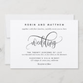 Invitation Kraft, Rustique moderne, Mariage de script élégant (Devant)
