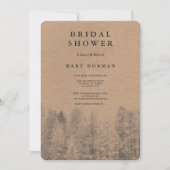 Invitation Kraft rustique Pommes de pin d'hiver douches nupti (Devant)