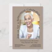 Invitation Kraft Tan Simple Photo Arch Retraite Party (Devant)