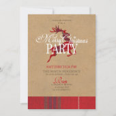 Invitation Kraft & Tartan Reindeer Christmas Party ID589 (Devant)