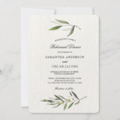 Invitation Kraft Watercolor Branche d'olive verte (Devant)