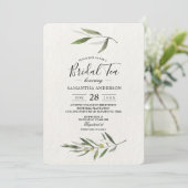 Invitation Kraft Watercolor Branche d'olive verte (Debout devant)