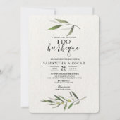 Invitation Kraft Watercolor Branche d'olive verte (Devant)