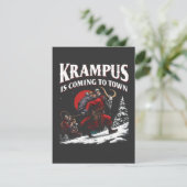 Invitation Krampus arrive à Town Krampus Noël (Debout devant)