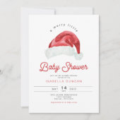 Invitation KRIS Cute Santa Hat Joyeux Petit Baby shower (Devant)
