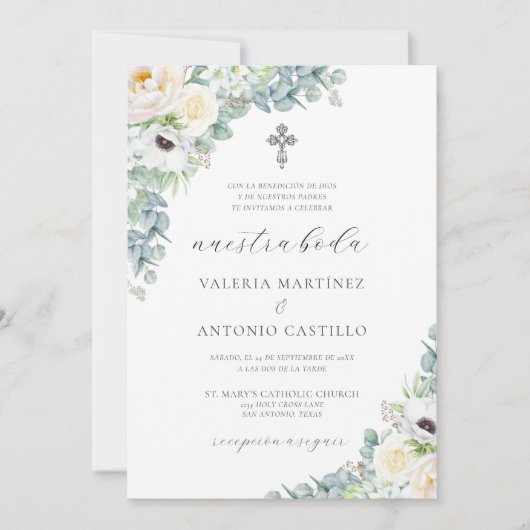 Invitation Kristen Invitación de Boda Católica Mariage (Devant)