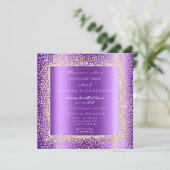 Invitation Krystal Champaigne paillettes confettis violet (Debout devant)