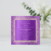 Invitation Krystal Champaigne Violet A Pailleté Confetti Doré (Debout devant)