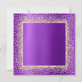 Invitation Krystal Champaigne Violet A Pailleté Confetti Doré (Dos)