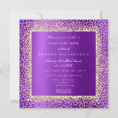 Invitation Krystal Champaigne Violet A Pailleté Confetti Doré (Devant)