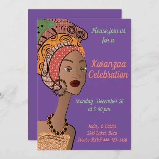 Invitation Kwanzaa (Devant / Derrière)