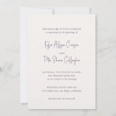 Invitation Kylee Mauve Mariage traditionnel élégant (Devant)