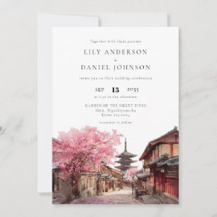 Invitation Kyoto Japon Aquarelle Tout En Un Mariage