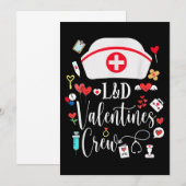 Invitation L&D Valentines Infirmière Équipage Valentines Jour (Devant / Derrière)